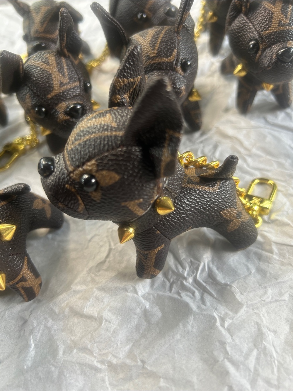 Designer inspired frenchie keychains. All proceeds to animal rescue. New - Picture 2 of 3